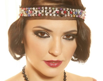1920s Pearl Headband, Great Gatsby Flapper Headpiece