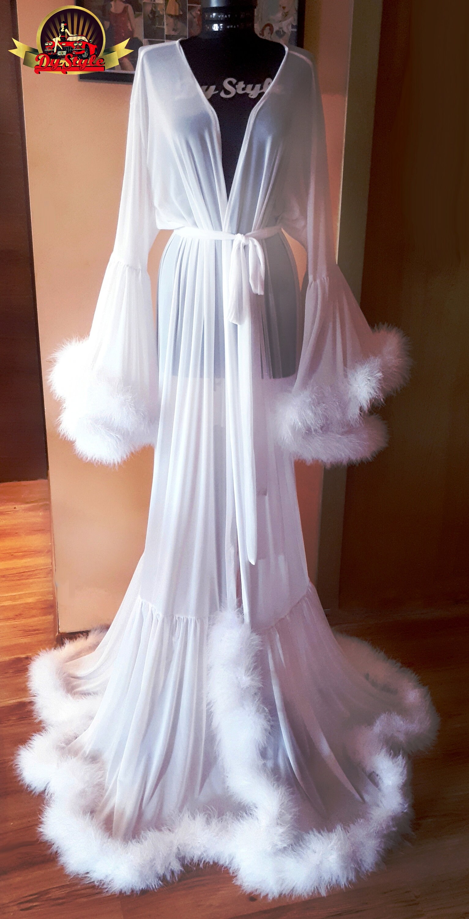 white bride robe