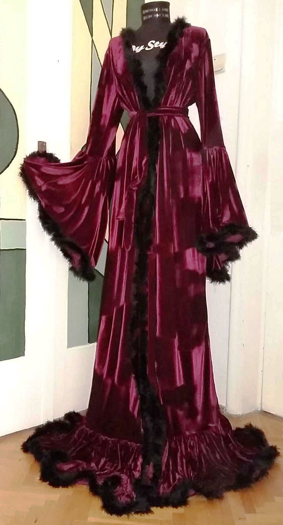 plus size feather robe