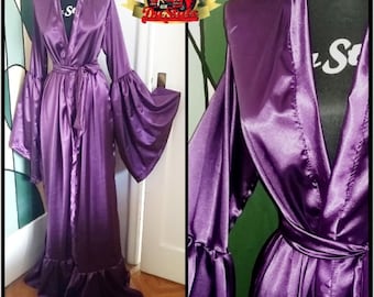 Purple Silky Satin Robe