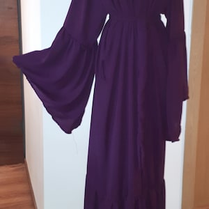 Chiffon plum robe, Festival dressing purple gown
