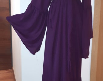 Chiffon plum robe, Festival dressing purple gown