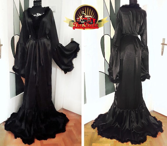 Buy Zivame Satin Chic Mid Length Robe - Black at Rs.678 online | Nightwear  online