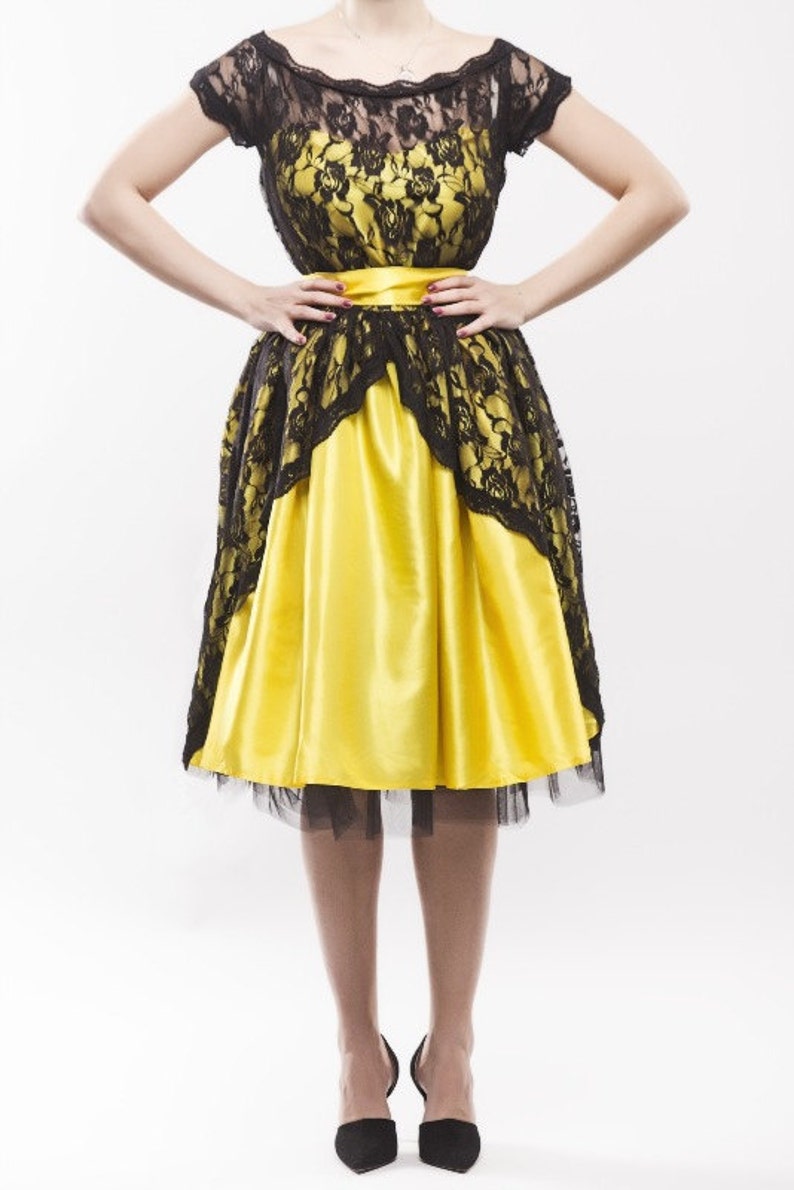 Bridesmaid Dress Bridesmaid Yellow Dress Tulle Vintage Dress Etsy