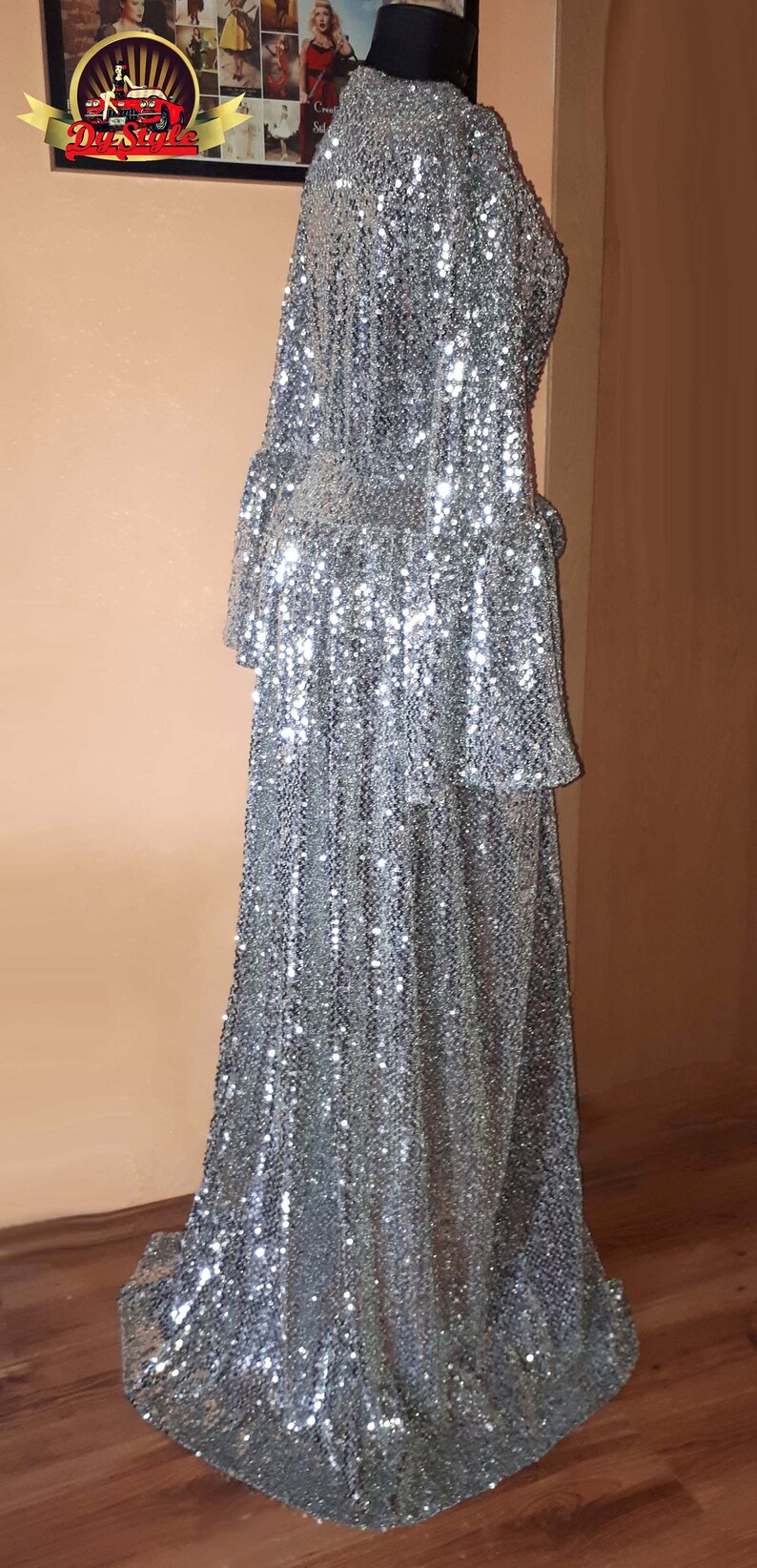 Silver Sequin CoverUp Duster Kimono Cape/ Custom Plus Size Etsy