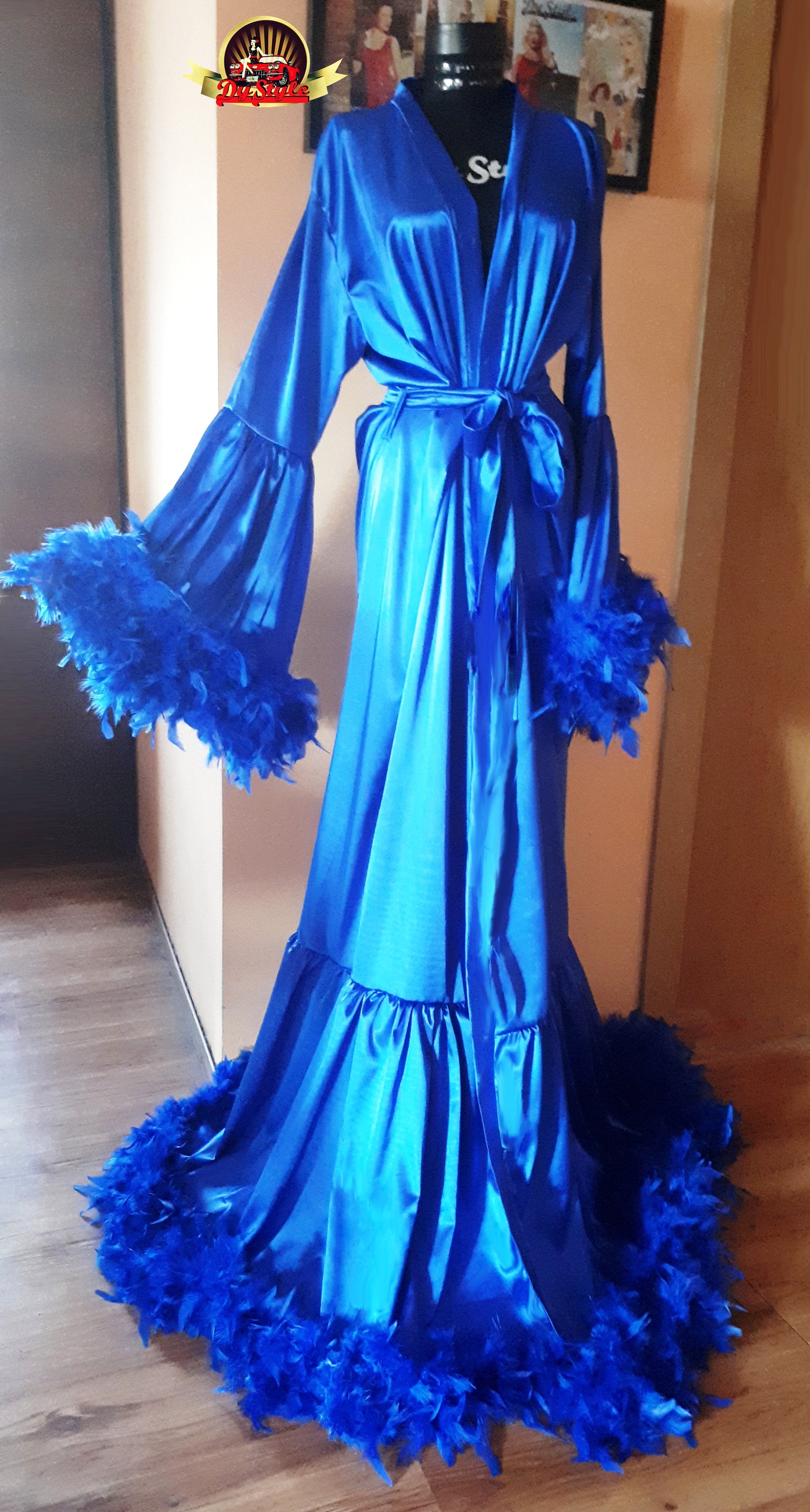 flowy feather robe