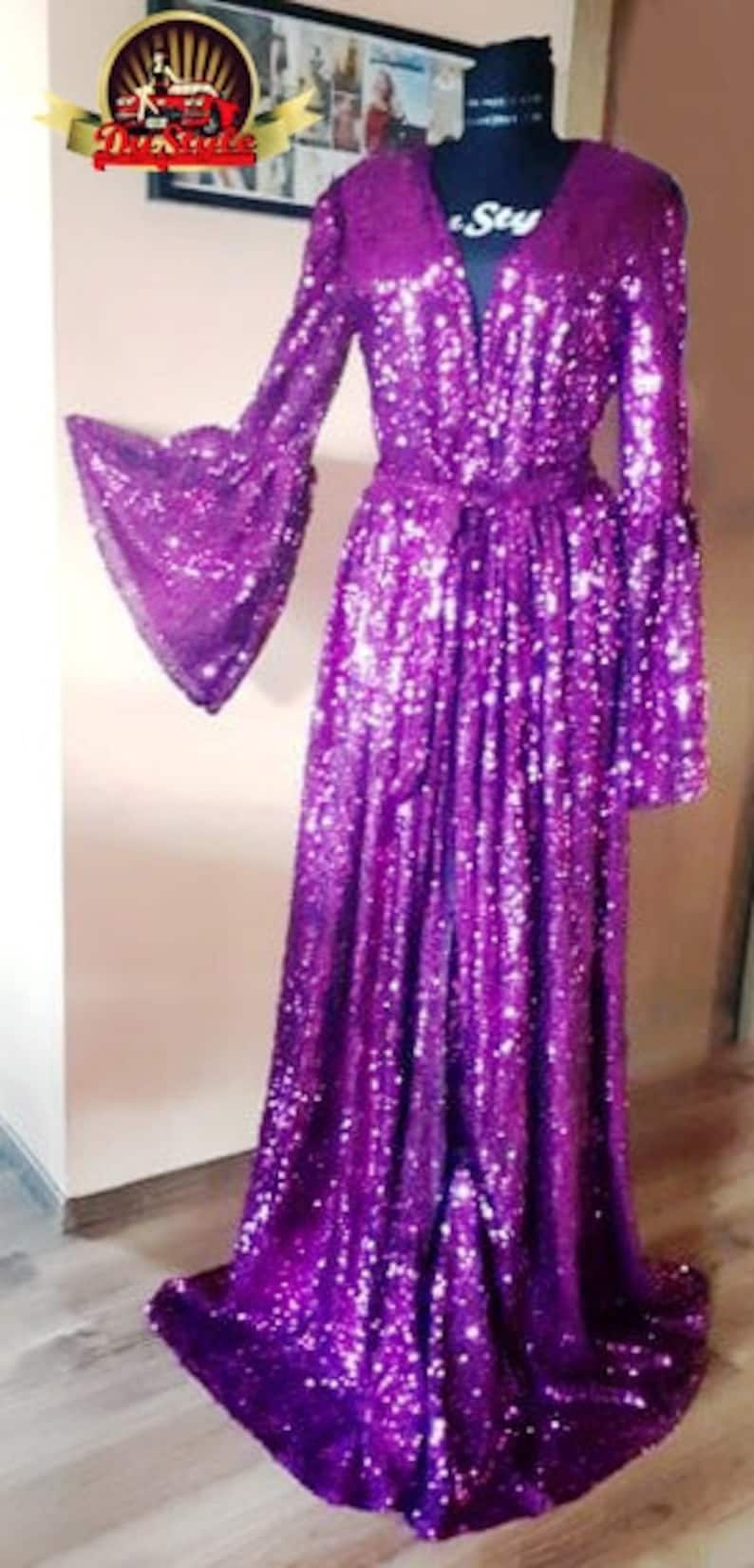 plus size purple sequin dress