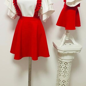 Red matching mother-daughter dress / Mommy and me outfit / Mommy and me dress image 2