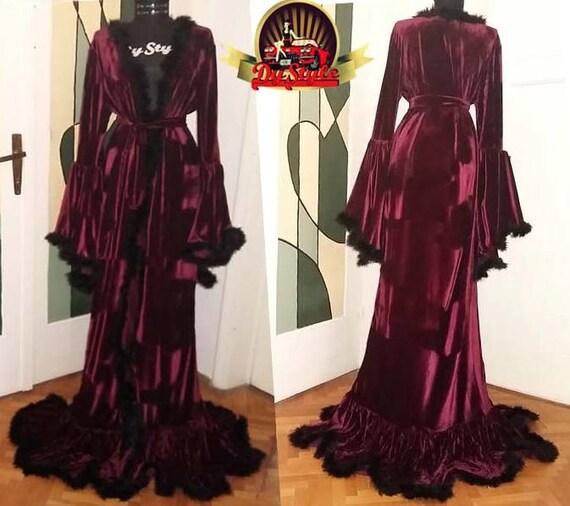 plus size feather robe