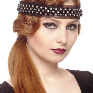 Rhinestone Flapper Headband, 1920s Gatsby Headpiece, Bridal
