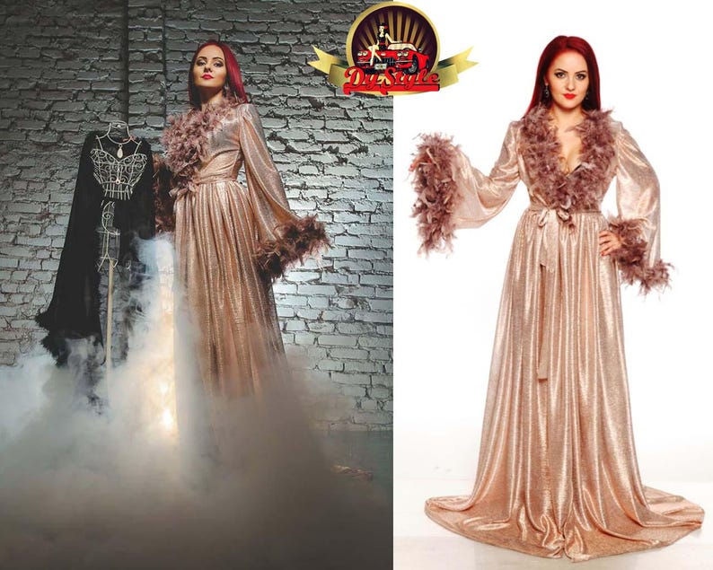 New Limited Edition Shiny Amazing Copper Tulle Dress Robe, Stage Dressing Gown image 6