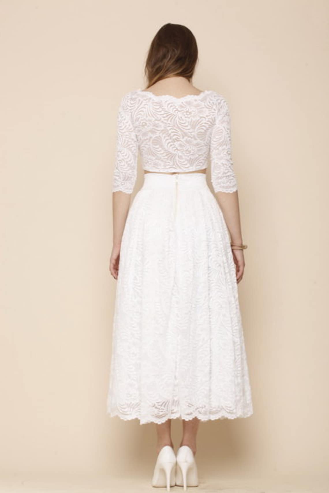 ivory lace skirt outfit