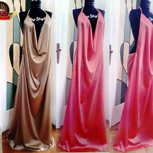 Custom Silky Satin Nightgown, Vintage Style Sleepwear Lingerie, Long Satin Nightgown also plus size