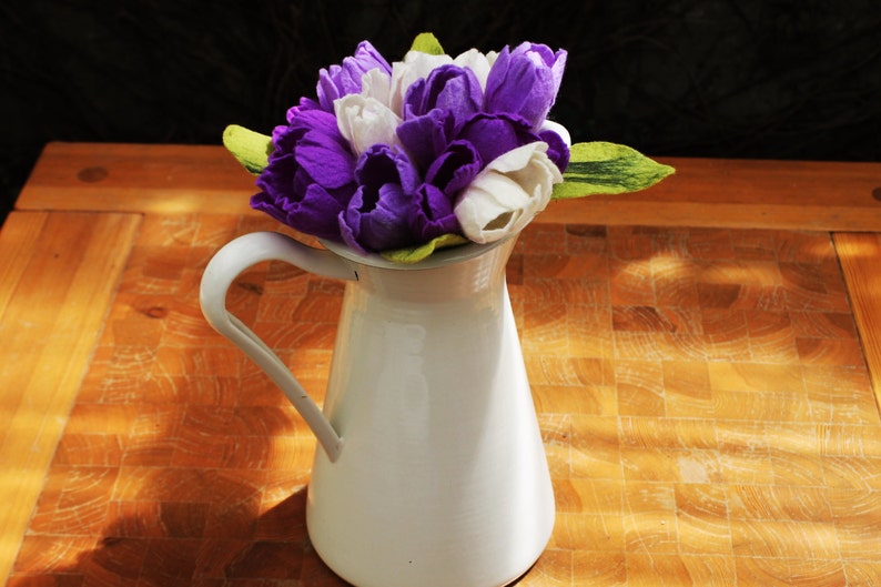 5 x flowers, tulips in purple, felted purple tulips as a bouquet of tulips, bouquet, bouquet for wedding, bridal bouquet, felt flowers image 5