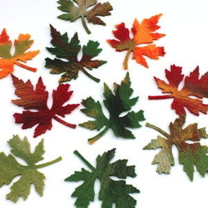 Leaves, maple leaves in colored, set of 10, felted for the season table or as decoration for the apartment image 3