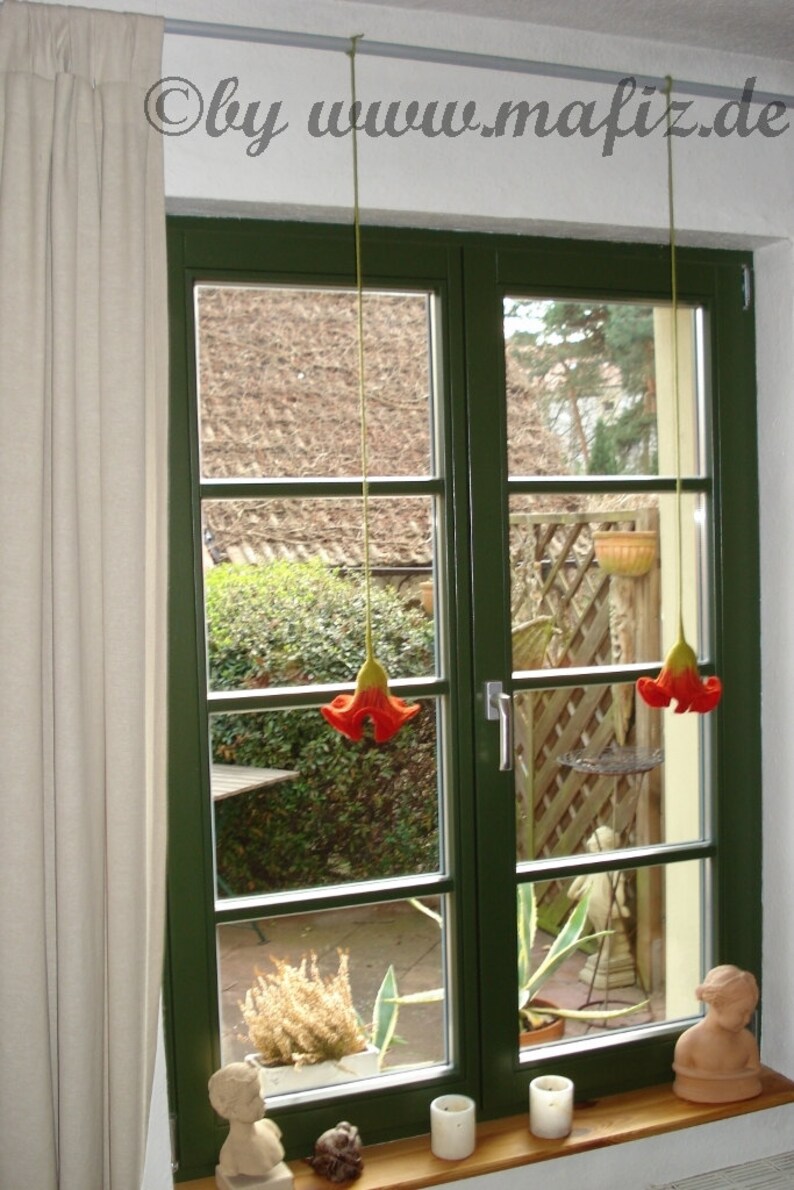 Felted flower Window decoration large window decoration felt eco felt felted flower for home decoration in white and pink