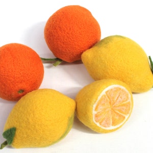 Agrumes, citrons, oranges feutrés à la main comme décoration pour la maison image 4