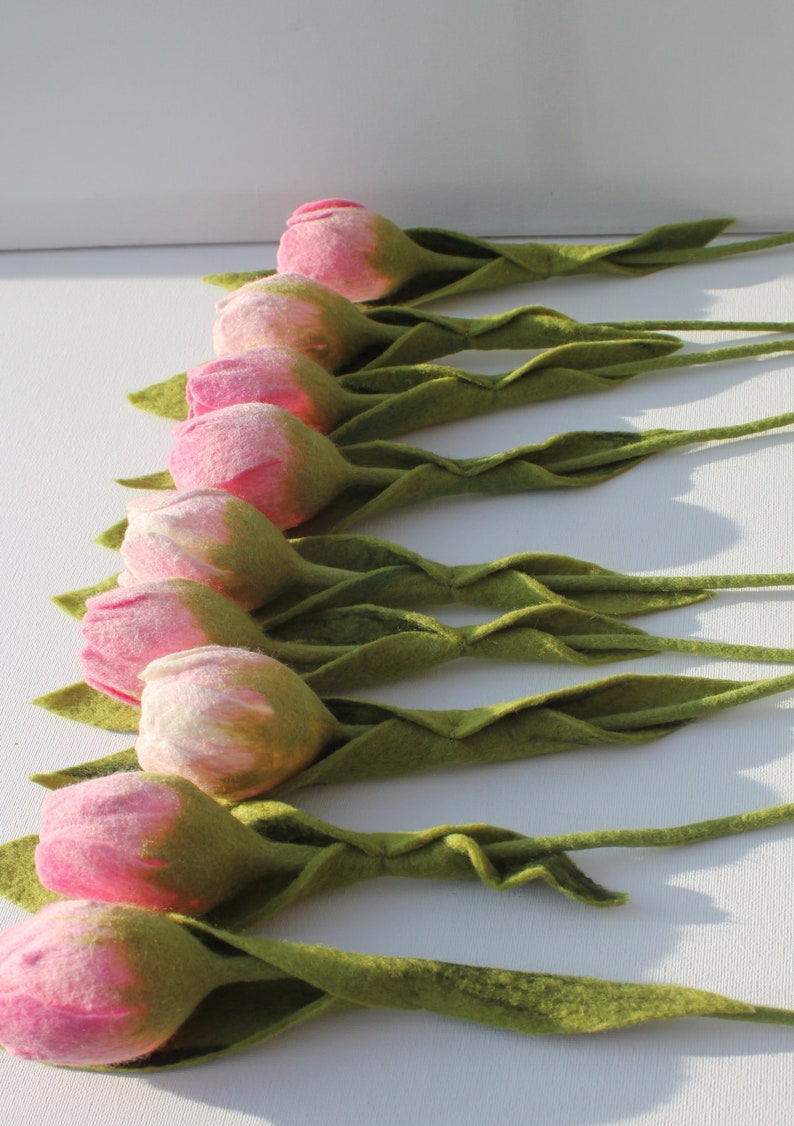 Colourful tulips felted by hand image 10