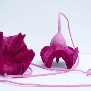 Felted flower, magenta and pink, flower, felt, felted, decoration, home decoration, nursery, wedding, felt blossom