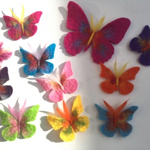 Butterflies, 11 pieces, 10x small, 1x large butterfly and colorful for tinkering for the school bag, as decoration for baptism image 5
