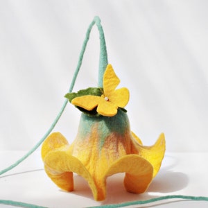 Flower in yellow with butterfly, decoration for the apartment, flowers to hang for the window, gift for mom or girlfriend image 3