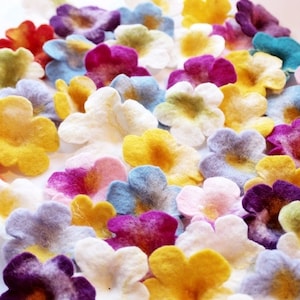 5 or 10 pieces of tender colorful flowers to craft, sew on as an application or to decorate
