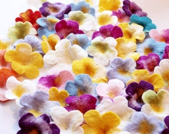 10 pieces of tender colorful flowers to craft, sew on as an application or to decorate