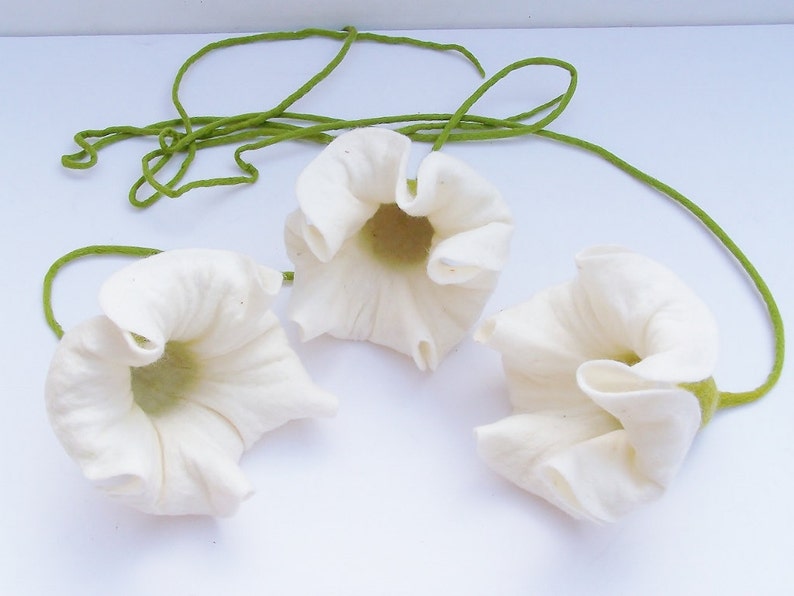 Window decorations, large,hanging flowers very NOBLE, white lamb image 2