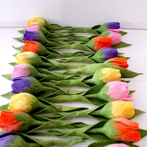 Colourful tulips felted by hand image 9