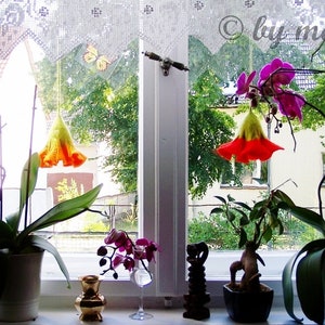 Very noble hanging flowers purple for the window, hand felted image 5