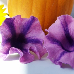 Very noble hanging flowers purple for the window, hand felted image 3