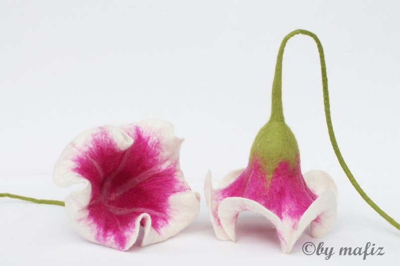 Felted flower Window decoration large window decoration felt eco felt felted flower for home decoration in white and pink