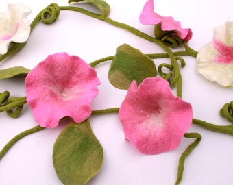 Easter deco, Flower garland in pink light, garland felt, felt garland, garland, window decoration