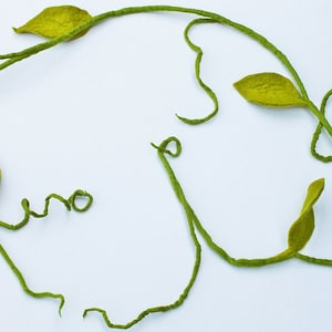 Felted Garland of leaves in green very classy decoration for the apartment window decoration from felt