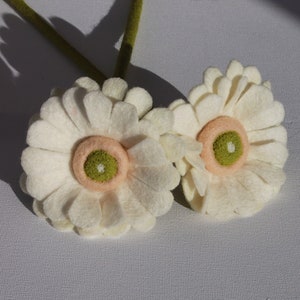 Flowers in white or multicolored, gerbera, handmade felted flowers, magical idea as a gift for the mother or the girlfriend Weiß/beige