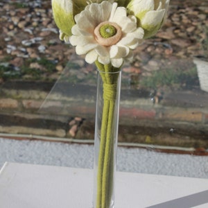 Flowers in white or multicolored, gerbera, handmade felted flowers, magical idea as a gift for the mother or the girlfriend image 4