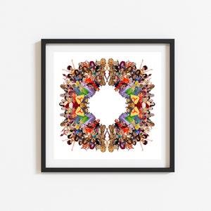 RuPaul&#39;s Drag Wreath ｜ Drag Race Drag Queen ｜ Giclee Art Print  ｜ Christmas Birthday  LGBTQ+ ｜ Allstars Decoration Handmade Kitsch Flamingo