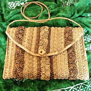 Handwoven Polynesian Lauhala Purse, American Samoa Woven Purse/Polynesian Kapa (Tapa) Cloth/South Pacific Basketry/Vintage Museum Artifact
