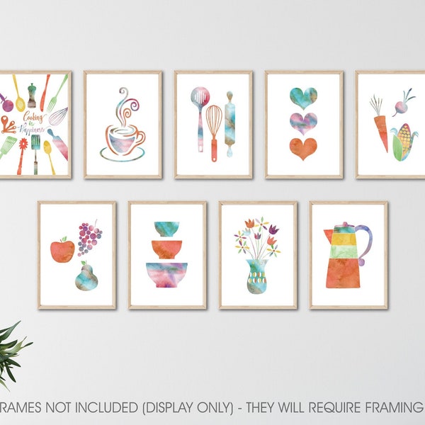 Colorful Kitchen Art Etsy