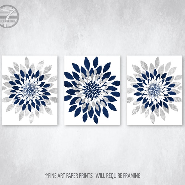 Blue and Silver Wall Art Etsy