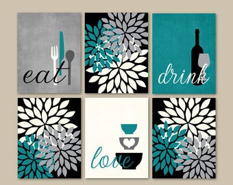  Teal  kitchen  decor  Etsy