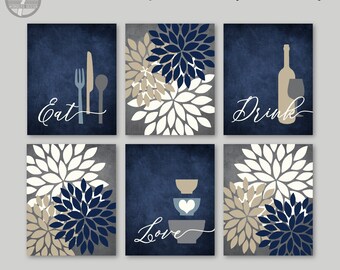 images Blue And Grey Kitchen Decor blue kitchen decor etsy