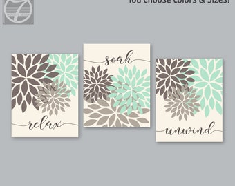 mint green bathroom relax soak unwind abstract floral bursts bathroom art prints set of 3 many sizes light mint brown modern decor unframed mint green bathroom etsy mint green bathroom relax soak unwind abstract floral bursts bathroom art prints set of 3 many sizes light mint brown modern decor unframed mint green bathroom etsy