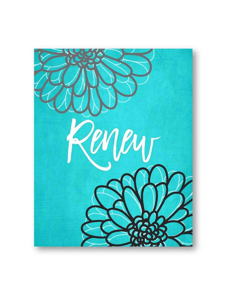 Turquoise Grey BATHROOM Wall Art Prints Relax Renew Refresh Etsy