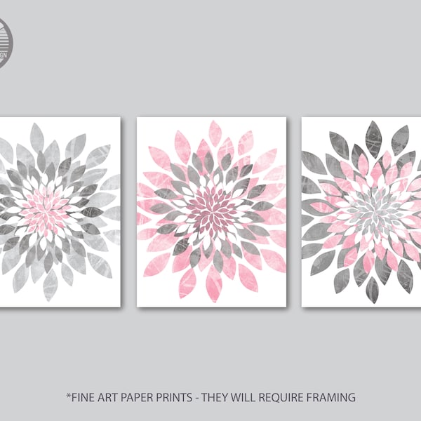 Pink and Grey Decor Etsy