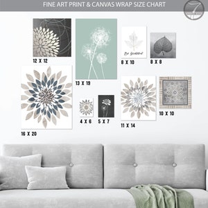 Neutral Wall Art Prints Farmhouse Dahlia Flowers Light Gray, Beige, Brown Boho Beach Colors Watercolor Set of 3 UNFRAMED Prints or Canvas image 8