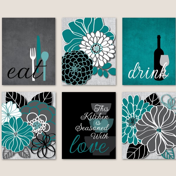 Teal Kitchen Decor - Etsy