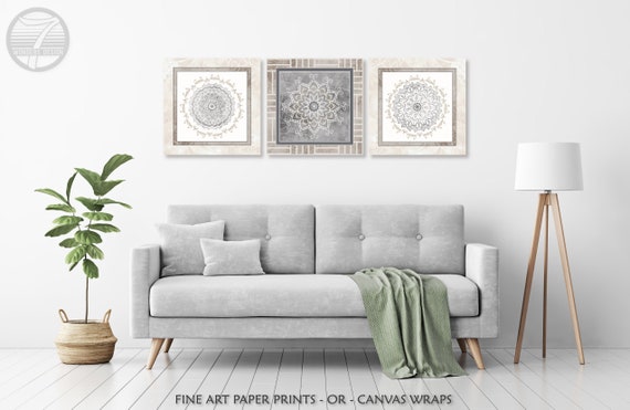 Décoration Murale Mandala 3D Style Cottage Rustique, Noir, Pour Salon/chambre