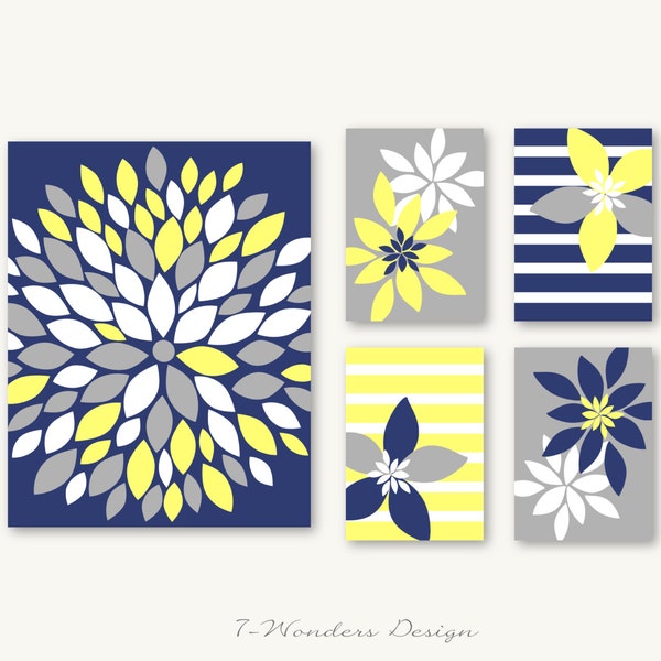 Navy and Yellow Etsy
