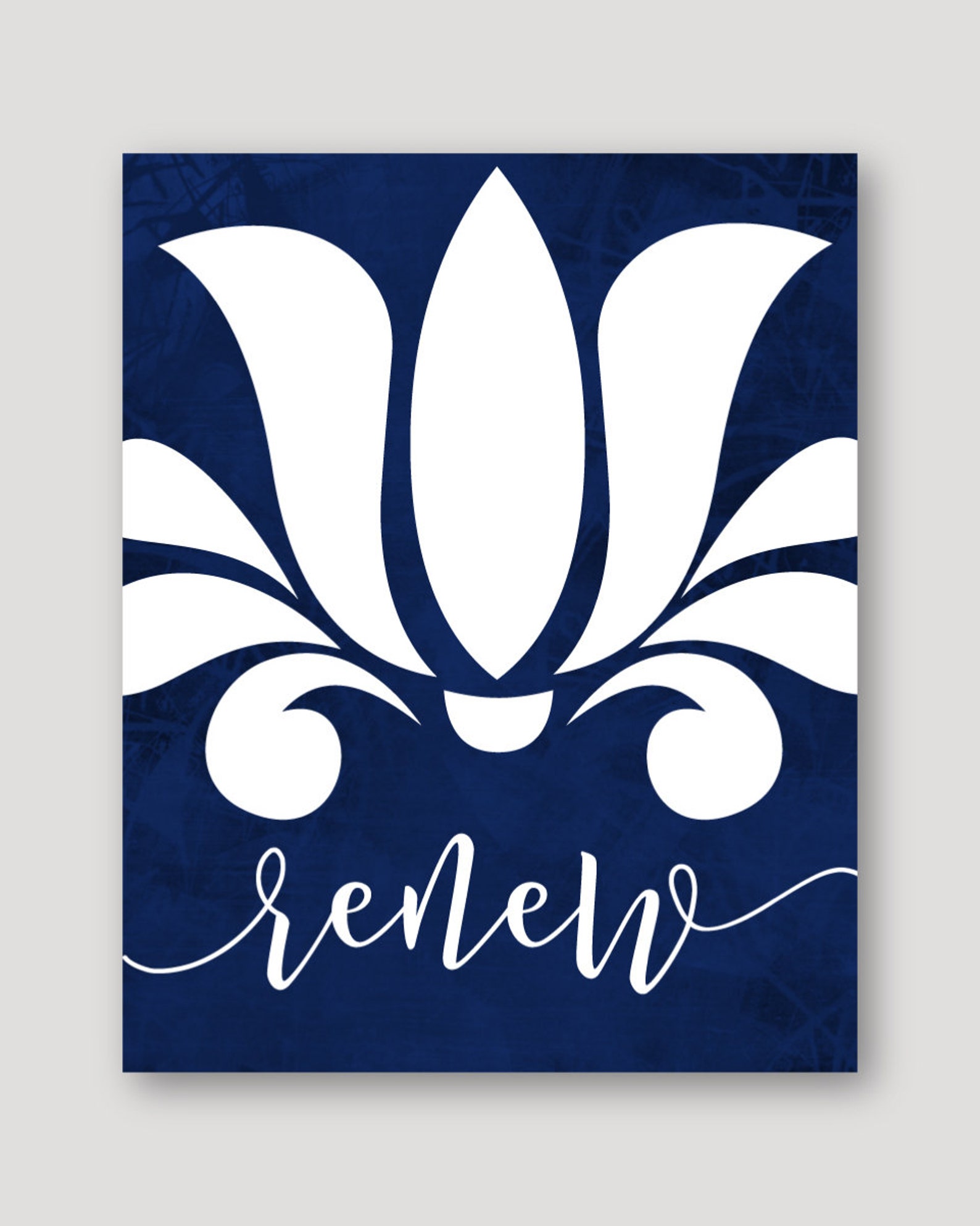 Navy Blue Bathroom Art Prints Distressed Abstract Floral Wall Art Relax